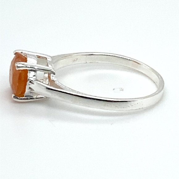 Mandarin Spessartine 2.45ct Platinum Finish Solid 925 Sterling Silver Ring - Picture 6 of 6
